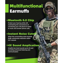 Load image into Gallery viewer, ZOHAN 035 Bluetooth 6.0 Shooting Ear Protection Earmuff, Active Noise Canceling, Hearing Protection with Sound Amplification (Green Bluetooth)_8542