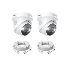 Load image into Gallery viewer, ZOSI 2PK 4K 8MP Security PoE IP Camera with Ethernet Cables,Person/Vehicle Detection,Night Vision,Sound & Light Alarm,2-Way Audio,Weatherproof Outdoor Dome Camera Only Compatible with ZOSI 4K POE NVR, White_1