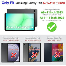 Load image into Gallery viewer, ZtotopCases for Samsung Galaxy Tab A11+ Plus 11 Inch 2025/ A9+ Plus 2023, Built-in Screen Protector/Kickstand/Full-Body Dual Layer Shockproof Protective Cover for Tablet A11+ 11'', Black_7492