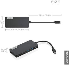 Load image into Gallery viewer, Lenovo USB-C 7-in-1 Hub, with USB-C Laptop Charging Port, USB 3.1, USB 2.0, HDMI, TF Card Reader, SD Card Reader, GX90T77924, Iron Grey