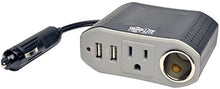 Load image into Gallery viewer, Tripp Lite 100W Car Power Inverter with 1 Outlet & 2 USB Charging Ports, Auto Inverter, Ultra Compact (PV100USB),Gray