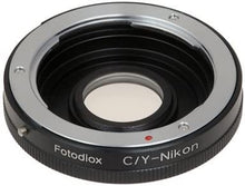 Load image into Gallery viewer, Fotodiox Lens Mount Adapter - Contax/Yashica (C/Y CY) SLR Lens to Nikon Nikkor F Mount Digital Cameras