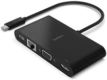 Load image into Gallery viewer, Belkin USB-C Multimedia Adapter (USB-C Hub w/VGA, 4K HDMI, USB 3.0, Ethernet Ports) for MacBook Pro, iPad Pro, Surface Pro, Chromebook More