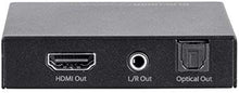 Load image into Gallery viewer, Monoprice Blackbird 4K HDMI Audio Extractor - 18Gbps, HDCP 2.2, 4K 60Hz, YCbCr 4:4:4, Supports Stereo Analog and Multichannel Digital Optical S/PDIF Audio, PS4/5 Xbox Apple TV Fire Stick Roku