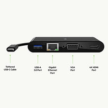 Load image into Gallery viewer, Belkin USB-C Multimedia Adapter (USB-C Hub w/VGA, 4K HDMI, USB 3.0, Ethernet Ports) for MacBook Pro, iPad Pro, Surface Pro, Chromebook More