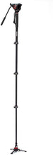 Load image into Gallery viewer, Manfrotto Video Monopod XPRO+, Camera and Video Support Rod with Video Head, 4-Section in Aluminium with Fluid Base, Photography Accessories for Content Creation, Video, Vlogging
