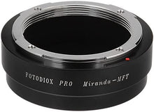 Load image into Gallery viewer, Fotodiox Pro Lens Mount Adapter, for Miranda Lens to Olympus Panasonic Micro Four Third (MFT) Mirrorless Cameras