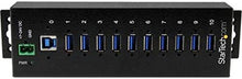 Load image into Gallery viewer, StarTech.com 10 Port USB 3.0 Hub - Industrial Grade - ESD/Surge Protection - Powered & Mountable USB Expander Hub (ST1030USBM),Black
