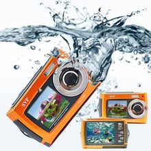 Load image into Gallery viewer, SVP 2.7" Dual Screen Orange Aqua5800 Underwater Camera