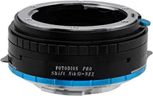 Load image into Gallery viewer, Fotodiox Pro Shift Lens Mount Adapter Compatible with Nikon F-Mount G-Type Lenses to Sony E-Mount Cameras