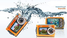 Load image into Gallery viewer, SVP 2.7" Dual Screen Orange Aqua5800 Underwater Camera