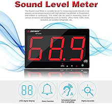 Load image into Gallery viewer, TestHelper SW-525A Sound Level Meter Tester 30-130db Large Screen Red LCD Display Wall Hanging Type Decibel Noise Measuring with Alarm (Sound Level Meter)