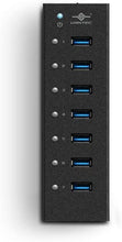 Load image into Gallery viewer, Vantec 7-Port USB 3.0 Hub, Aluminum, Full Powered, Mountable, with All Ports Data & Charging Up to 1.5A, BC 1.2, Premium 12V/3A, 36W Power Adapter (UGT-AH710U3-BK),Black