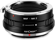Load image into Gallery viewer, K&F Concept Lens Mount Adapter for Minolta MA AF Mount Lens to Nikon Z6 Z7 Camera