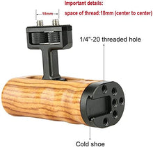 Load image into Gallery viewer, NICEYRIG Universal Side Wooden Handle Handgrip with Cold Shoe for DSLR Camera Cage