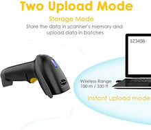 Load image into Gallery viewer, NADAMOO Wireless Barcode Scanner 328 Feet Transmission Distance USB Cordless 1D Laser Automatic Barcode Reader Handhold Bar Code Scanner with USB Receiver for Store, Supermarket, Warehouse