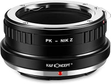 Load image into Gallery viewer, K&F Concept Lens Mount Adapter for Pentax PK Munt Lens to Nikon Z6 Z7 Camera