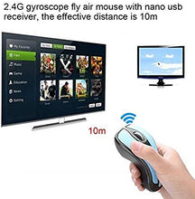 Load image into Gallery viewer, 2-in -1 Gyration Air Mouse, Mini 2.4G Gyro Wireless Mouse Maximum 1600 DPI Optical Mice with USB Nano Receiver for PC Laptop Smart TV/ Box(Blue+Black)