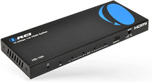 Load image into Gallery viewer, 4K 1x4 HDMI Splitter by OREI - 1 Port to 4 HDMI Display Duplicate/Mirror - Powered Splitter Ver 1.4 Certified for Full HD 1080P High Resolution & 3D Support (One Input To Four Outputs) - HD-104 Black