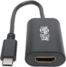 Load image into Gallery viewer, Tripp Lite USB C to HDMI Video Adapter Converter, 4K x 2K, M/F, Thunderbolt 3 Compatible USB Type C, 6" (U444-06N-HD4K6B) , Black