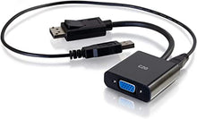 Load image into Gallery viewer, C2G Mini Display Port Adapter, Display Port to VGA with 3.5mm, Male to Female, Black, 8 inches, Cables to Go 54682