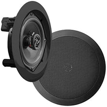 Load image into Gallery viewer, Pyle Ceiling Wall Mount Speakers - 5.25ö Pair of 2-Way Midbass Woofer Speaker 1'' Polymer Dome Tweeter Flush Design w/ 80Hz - 20kHz Frequency Response & 150 Watts Peak Easy Installation - PDIC51RDBK