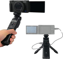 Load image into Gallery viewer, JJC Wired Remote Shooting Grip Mini Tripod for Sony ZV-1 RX100 Mark II III IV V VA VI VII A6500 A6400 A6300 A6100 A6000 A5100 HDR-CX405 CX440 CX675 FDR-AX53 AX43 AX33 AX100 & More Sony Camera Handycam