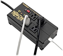 Load image into Gallery viewer, Tripp Lite Isobar 4 Outlet Surge Protector Power Strip with 2 USB Charging Ports, 8ft Long Cord, Right-Angle Plug, Metal, 3330 Joules, Lifetime Limited Warranty & $50K Insurance (IBAR4ULTRAUSBB),Black