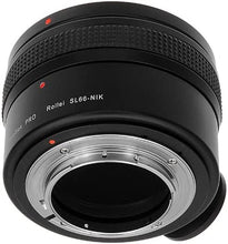 Load image into Gallery viewer, Fotodiox Pro Lens Mount Adapter - Rolleiflex SL66 (Rollei SL66E, SL66X, SL66SE) Series Lens to Nikon SLR/DSLR Camera (w/Built-in Focusing Helicoid)