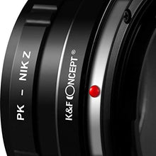 Load image into Gallery viewer, K&F Concept Lens Mount Adapter for Pentax PK Munt Lens to Nikon Z6 Z7 Camera