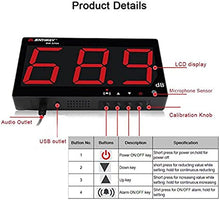 Load image into Gallery viewer, TestHelper SW-525A Sound Level Meter Tester 30-130db Large Screen Red LCD Display Wall Hanging Type Decibel Noise Measuring with Alarm (Sound Level Meter)