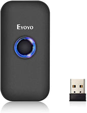 Load image into Gallery viewer, Eyoyo Mini 1D Bluetooth Barcode Scanner, 3-in-1 Bluetooth & USB Wired & 2.4G Wireless Barcode Reader Portable Bar Code Scanning Work with Windows, Android, iOS, Tablets or Computers