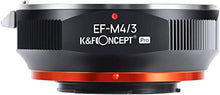 Load image into Gallery viewer, K&F Concept EOS to M4/3 MFT Olympus Adapter for Canon EF EF-S Mount Lens to M4/3 M43 MFT Mount Camera with Matting Varnish Design for Olympus Pen E-P1 P2 P3 P5 E-PL1 Panasonic Lumix GH1 2 3 4 5