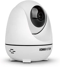 Load image into Gallery viewer, Konnek Stein Wireless Security Camera, WiFi Home Security Systems 360 Degree Monitoring, HD 1080P Motion Detection, Night Vision, Remote Control, Two-Way Audio, with TF Card Slot and Cloud (White)