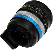 Load image into Gallery viewer, Fotodiox Pro Lens Mount Adapter, Canon FD (FD & FL) Lens to Fujifilm X (X-Mount) Camera Body, for Fuijifilm X-Pro1, X-E1 with Arca-Swiss Tripod Mounting Slits