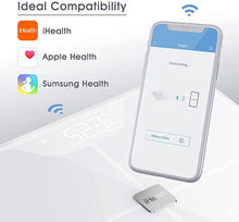 Load image into Gallery viewer, iHealth Nexus Body Fat Scale Smart BMI Scale Digital Bathroom Bluetooth Weight Scale, Body Composition Analyzer with Tempered Glass Platform, Large LED Backlit with Smartphone App, 400 lbs - White
