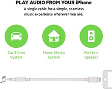 Load image into Gallery viewer, Belkin AV10172bt06-BLK 3.5mm Audio Cable With Lightning Connector, Black,6