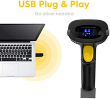 Load image into Gallery viewer, NADAMOO Wireless Barcode Scanner 328 Feet Transmission Distance USB Cordless 1D Laser Automatic Barcode Reader Handhold Bar Code Scanner with USB Receiver for Store, Supermarket, Warehouse