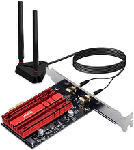 Load image into Gallery viewer, Fenvi AXE3000Pro WiFi 6E AX210 PCI-E WiFi Card Tri-Band Wireless Gigabit BT5.2 802.11ax 2.4Ghz 5Ghz 6Ghz MU-MIMO 160MHZ Desktop PC PCIe Network Adapter for Windows 10 with 1.2m SMA high gain Antenna