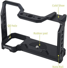 Load image into Gallery viewer, NICEYRIG Aluminum Cage for Sony Alpha A7C, with 1/4 3/8 Thread NATO Rail Cold Shoe - 419