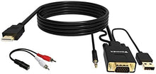 Load image into Gallery viewer, VGA to HDMI Cable 10M/30 Feet (Old PC to New TV/Monitor with HDMI),FOINNEX VGA to HDMI Cable with Audio for Connecting Old PC,Laptop with a VGA Output to New Monitor,HDTV.Male to Male, All-in-ONE
