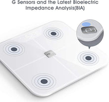 Load image into Gallery viewer, iHealth Nexus Body Fat Scale Smart BMI Scale Digital Bathroom Bluetooth Weight Scale, Body Composition Analyzer with Tempered Glass Platform, Large LED Backlit with Smartphone App, 400 lbs - White
