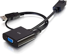 Load image into Gallery viewer, C2G Mini Display Port Adapter, Display Port to VGA with 3.5mm, Male to Female, Black, 8 inches, Cables to Go 54682