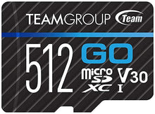 Load image into Gallery viewer, TEAMGROUP GO Card 512GB Micro SDXC UHS-I U3 V30 4K for GoPro & Action Cameras High Speed Flash Memory Card with Adapter for Outdoor, Sports, 4K Shooting TGUSDX512GU303