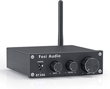 Load image into Gallery viewer, Fosi Audio BT30A Bluetooth 5.0 Stereo Audio Amplifier 2.1 Channel Receiver Class D Mini Hi-Fi Integrated Digital Amp with Bass and Treble Control 50Watt x2+100Watt for Home Passive Speakers Subwoofer