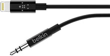 Load image into Gallery viewer, Belkin AV10172bt06-BLK 3.5mm Audio Cable With Lightning Connector, Black,6