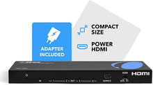 Load image into Gallery viewer, 4K 1x4 HDMI Splitter by OREI - 1 Port to 4 HDMI Display Duplicate/Mirror - Powered Splitter Ver 1.4 Certified for Full HD 1080P High Resolution & 3D Support (One Input To Four Outputs) - HD-104 Black