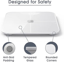 Load image into Gallery viewer, iHealth Nexus Body Fat Scale Smart BMI Scale Digital Bathroom Bluetooth Weight Scale, Body Composition Analyzer with Tempered Glass Platform, Large LED Backlit with Smartphone App, 400 lbs - White