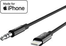 Load image into Gallery viewer, Belkin AV10172bt06-BLK 3.5mm Audio Cable With Lightning Connector, Black,6