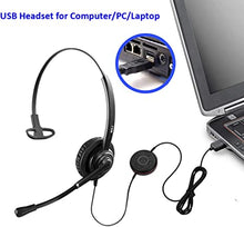 Load image into Gallery viewer, MKJ USB Headset with Microphone for PC Computer Headphones Noise Cancelling for Zoom Meetings Skype Headset for Laptops UC Headphones with Dictation Mic for Microsoft Teams Softphones Rosetta Stone
